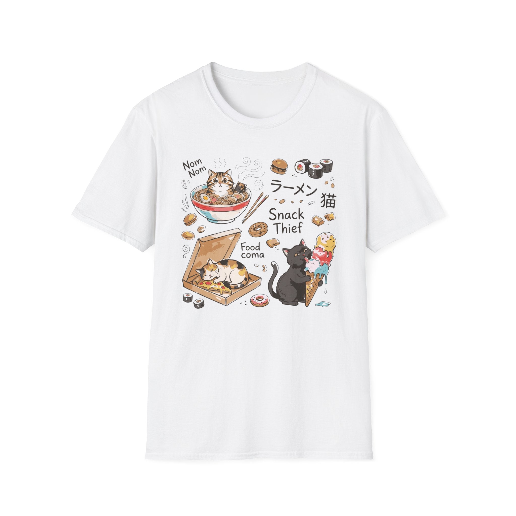 Funny Cat Ramed Snack Thief T-Shirt