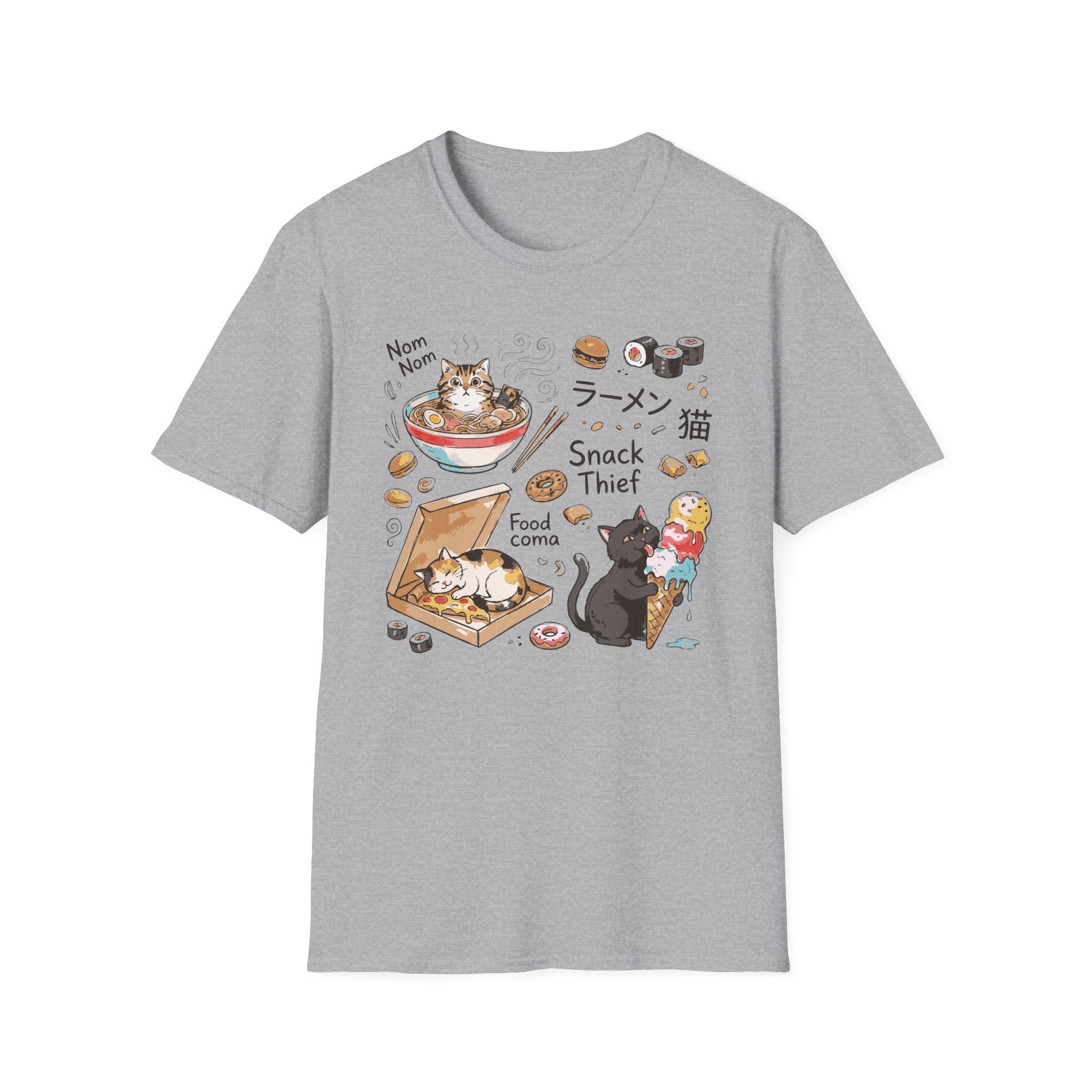 Funny Cat Ramed Snack Thief T-Shirt