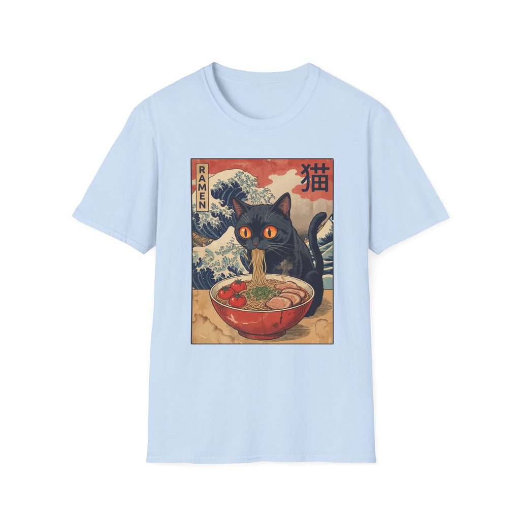 Cat Eating Ramen Japanese T-Shirt