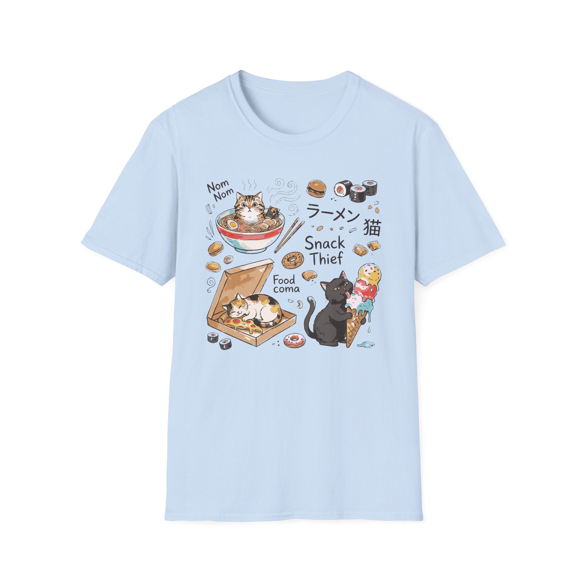 Funny Cat Ramed Snack Thief T-Shirt