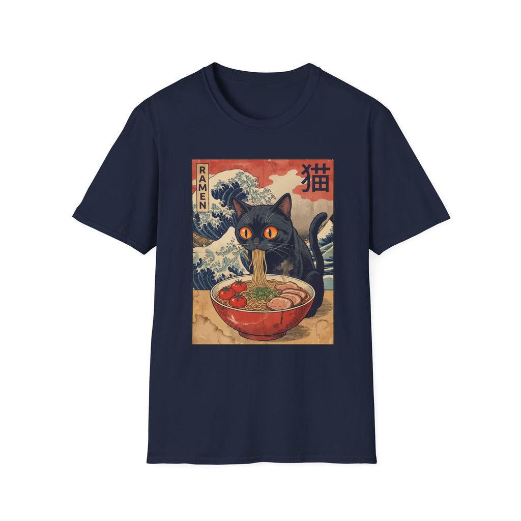 Cat Eating Ramen Japanese T-Shirt