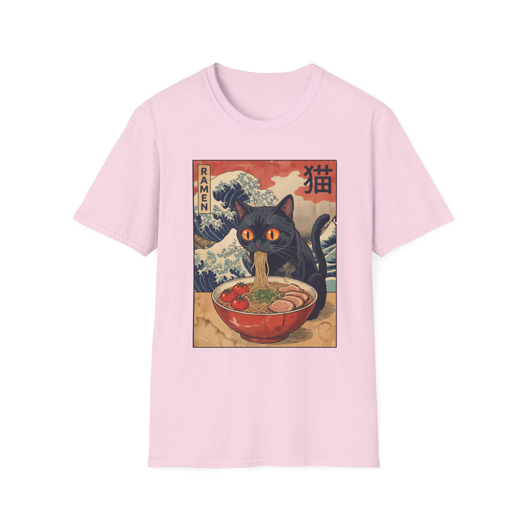 Cat Eating Ramen Japanese T-Shirt