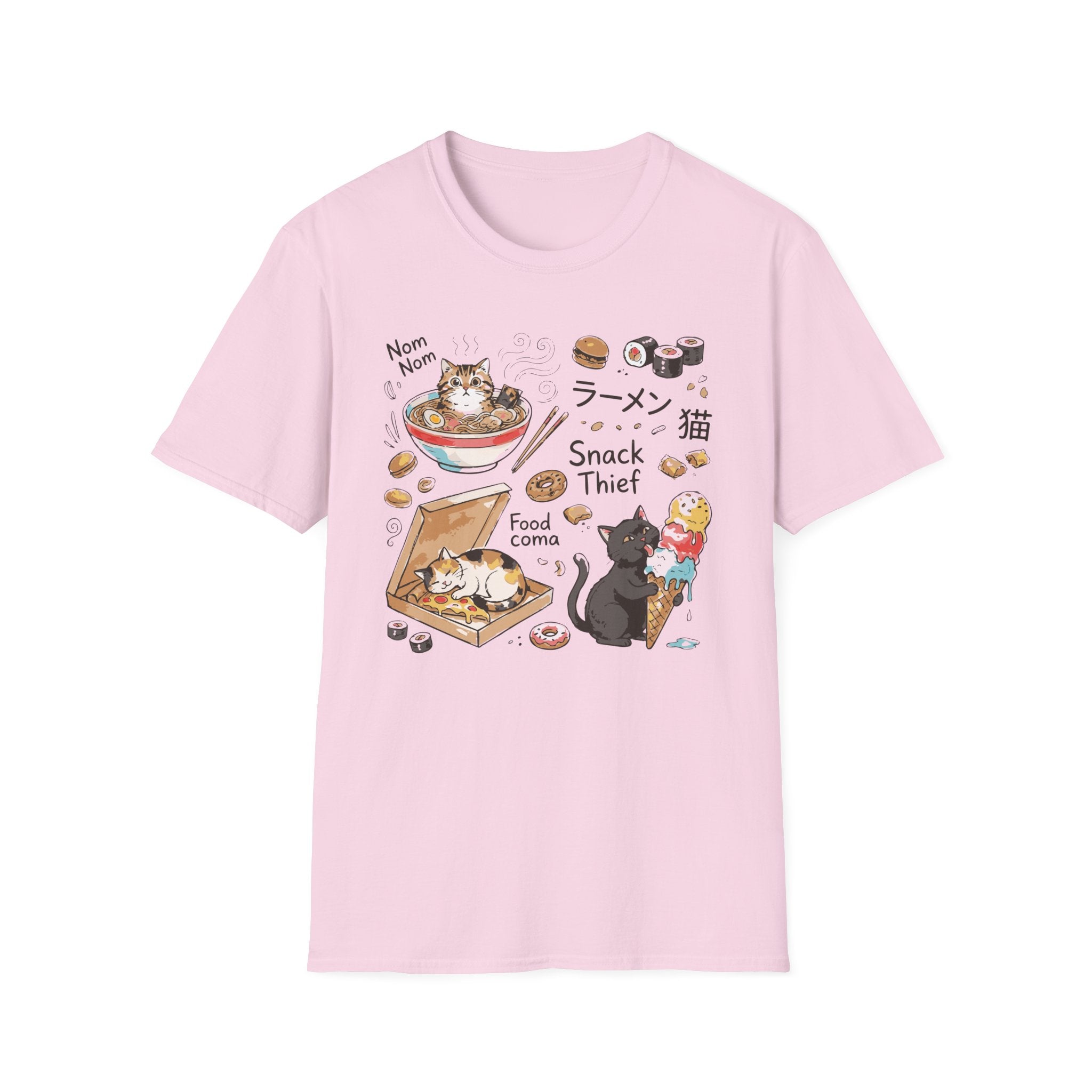 Funny Cat Ramed Snack Thief T-Shirt